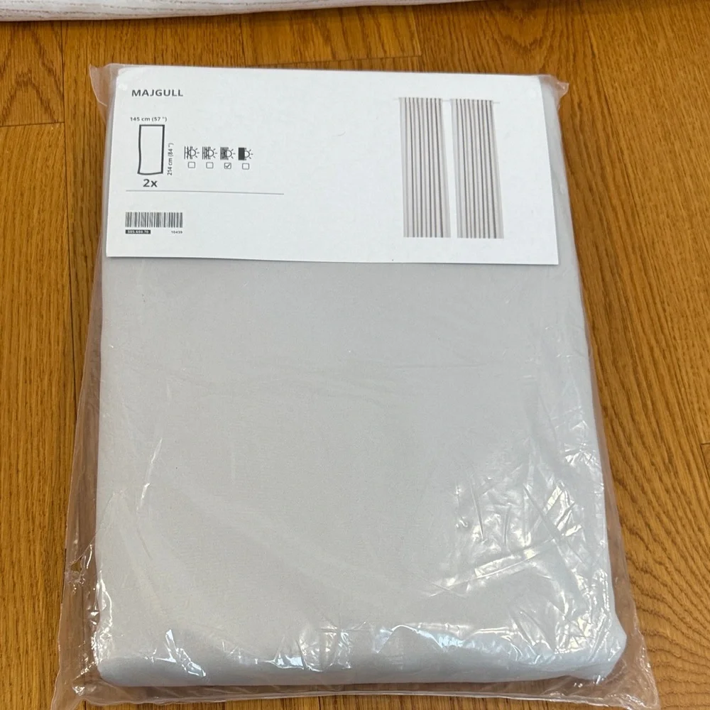 IKEA MAJGULL Blackout Curtains – Light gray/ Cream 57x84